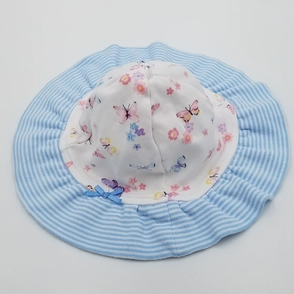 Ruffle Brim Cotton Butterfly Sun Hat 18m